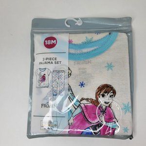 New Disney Frozen Size 18M Toddler Girl‎ 2 Piece Pajama Set Anna Elsa Sleepwear